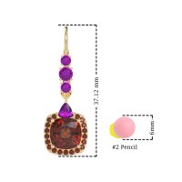 Art-Deco Halo Dangling Hook Earrings