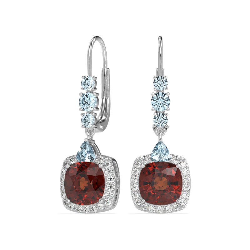 Art-Deco Halo Dangling Hook Earrings