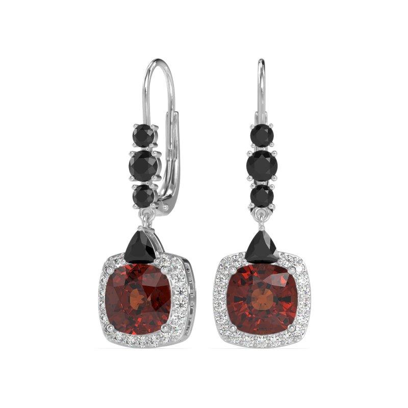 Art-Deco Halo Dangling Hook Earrings