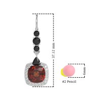 Art-Deco Halo Dangling Hook Earrings