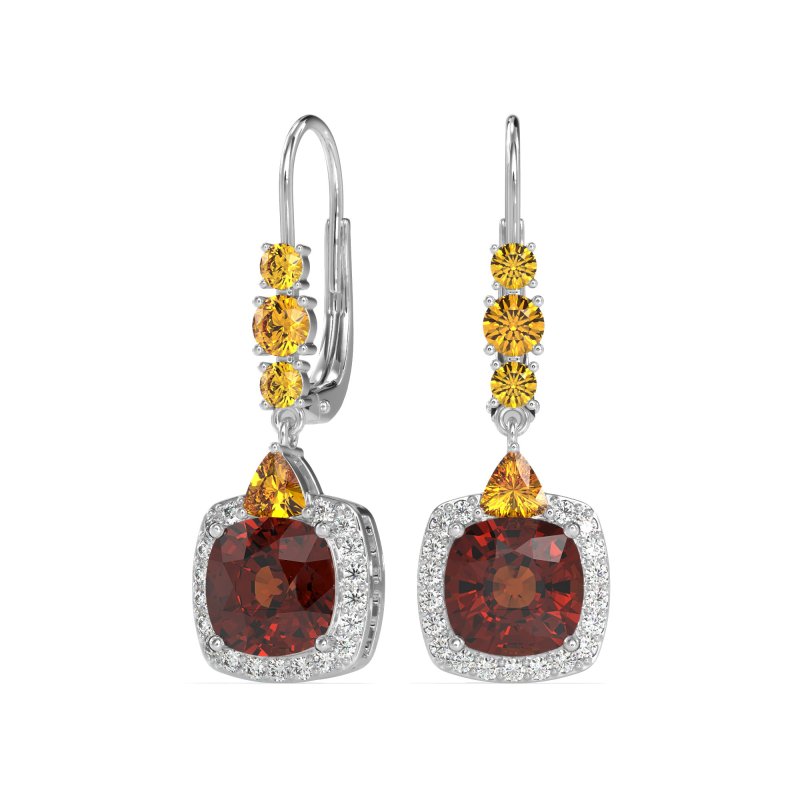 Art-Deco Halo Dangling Hook Earrings