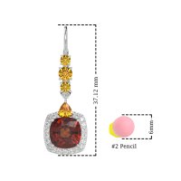 Art-Deco Halo Dangling Hook Earrings