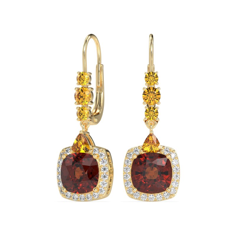 Art-Deco Halo Dangling Hook Earrings