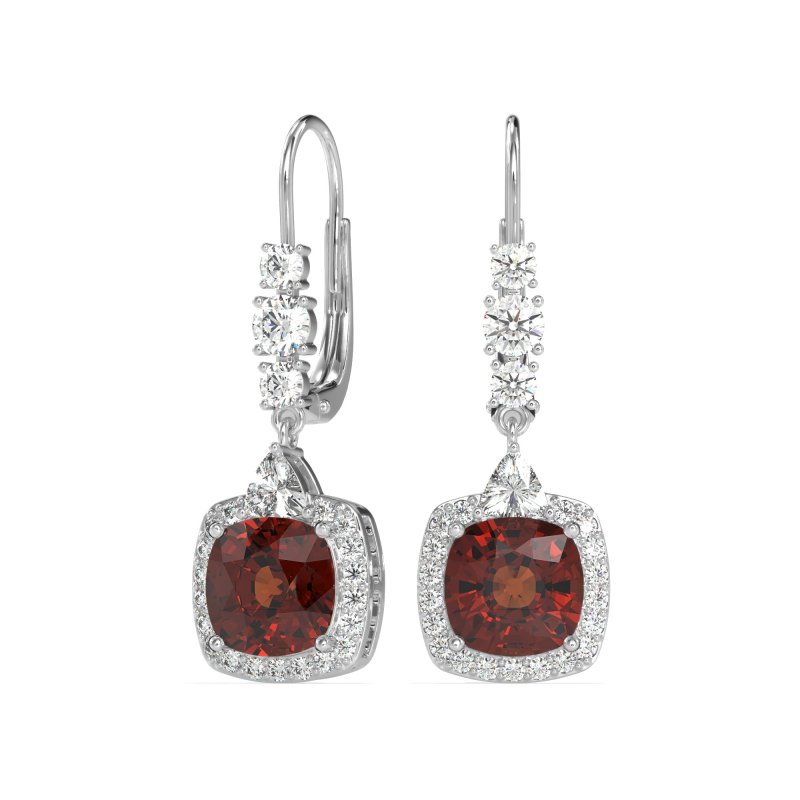 Art-Deco Halo Dangling Hook Earrings