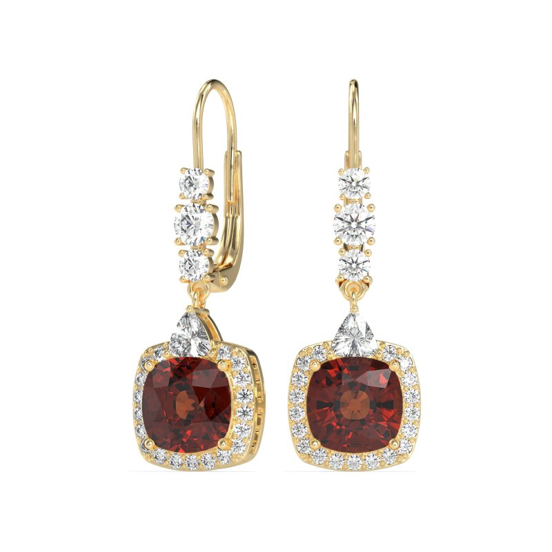 Art-Deco Halo Dangling Hook Earrings