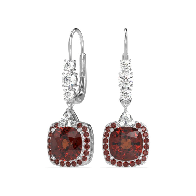 Art-Deco Halo Dangling Hook Earrings