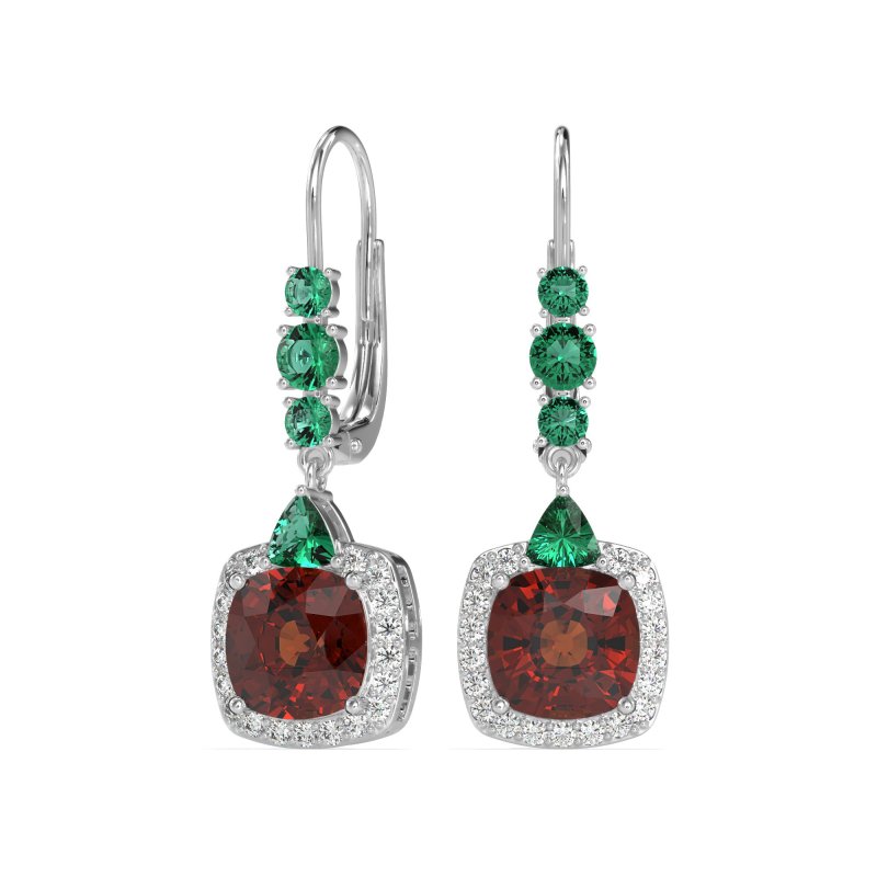 Art-Deco Halo Dangling Hook Earrings