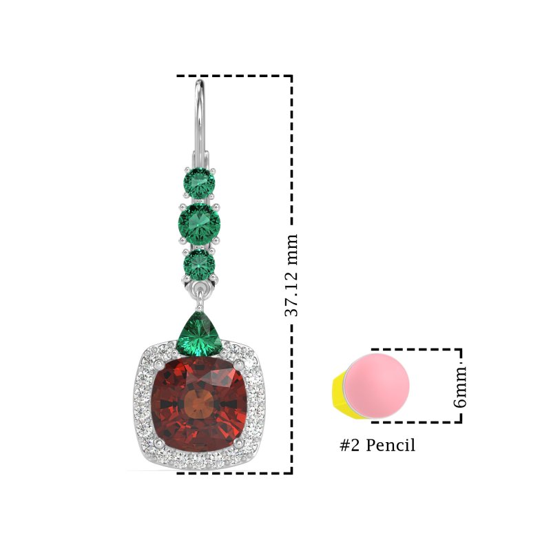Art-Deco Halo Dangling Hook Earrings