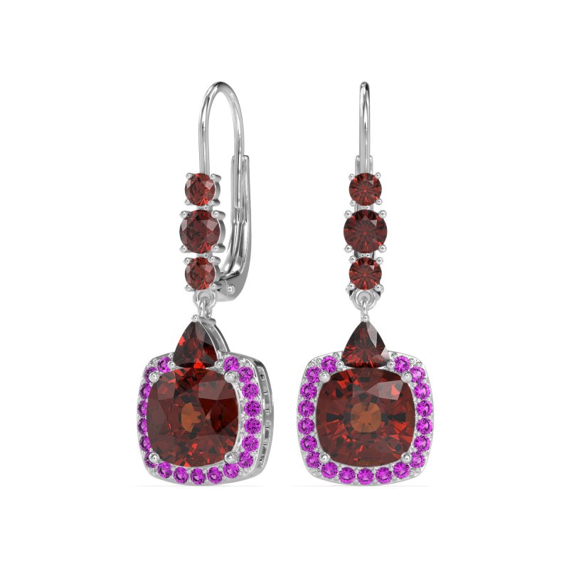 Art-Deco Halo Dangling Hook Earrings