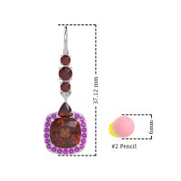 Art-Deco Halo Dangling Hook Earrings