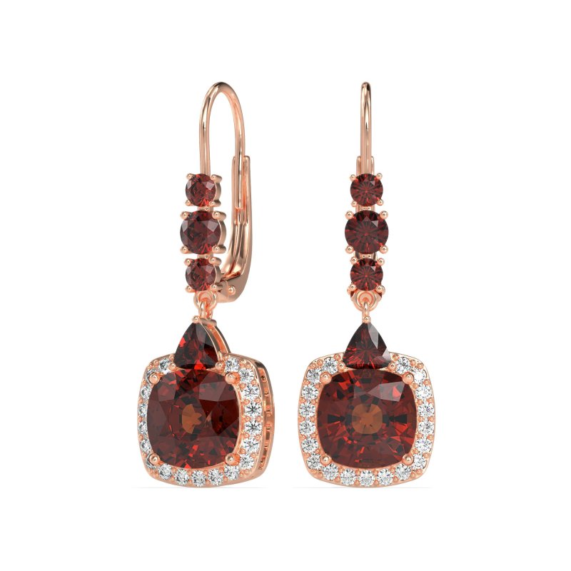 Art-Deco Halo Dangling Hook Earrings
