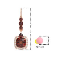 Art-Deco Halo Dangling Hook Earrings