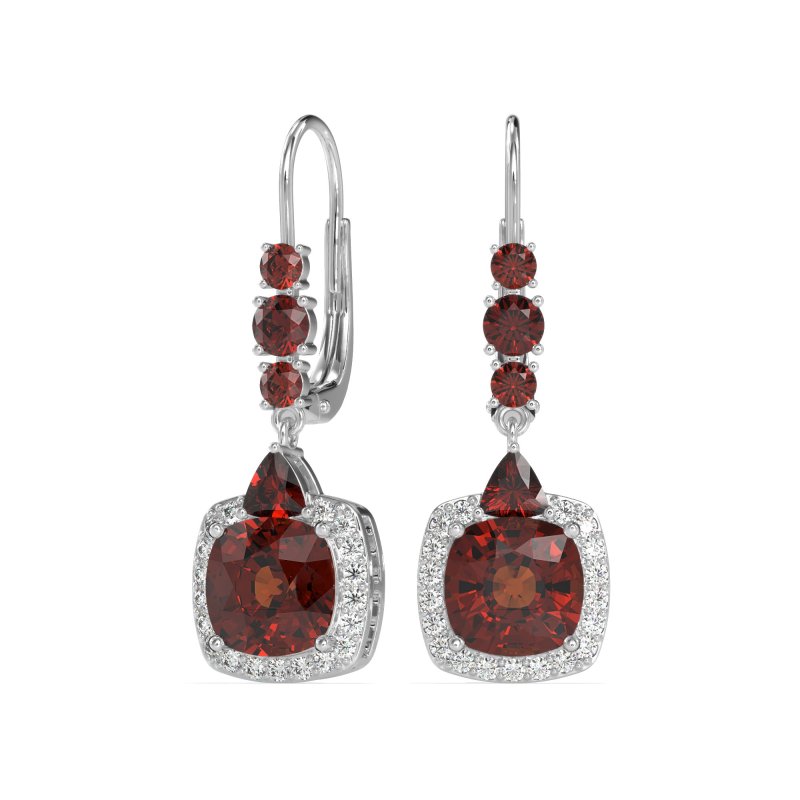 Art-Deco Halo Dangling Hook Earrings