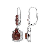 Art-Deco Halo Dangling Hook Earrings