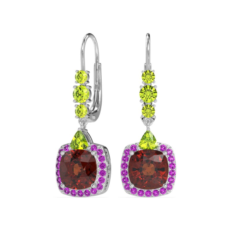 Art-Deco Halo Dangling Hook Earrings