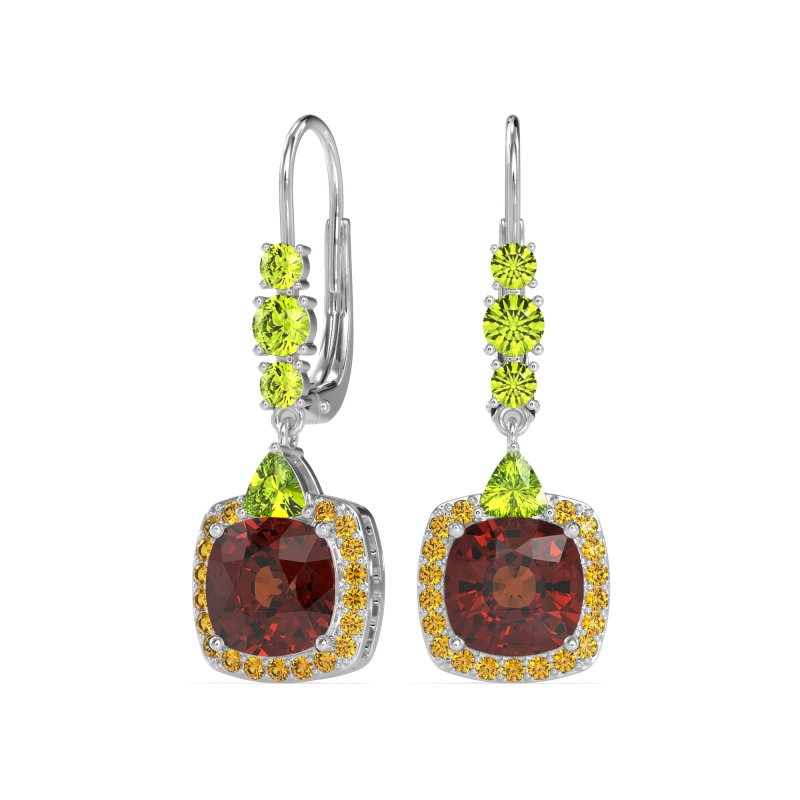 Art-Deco Halo Dangling Hook Earrings
