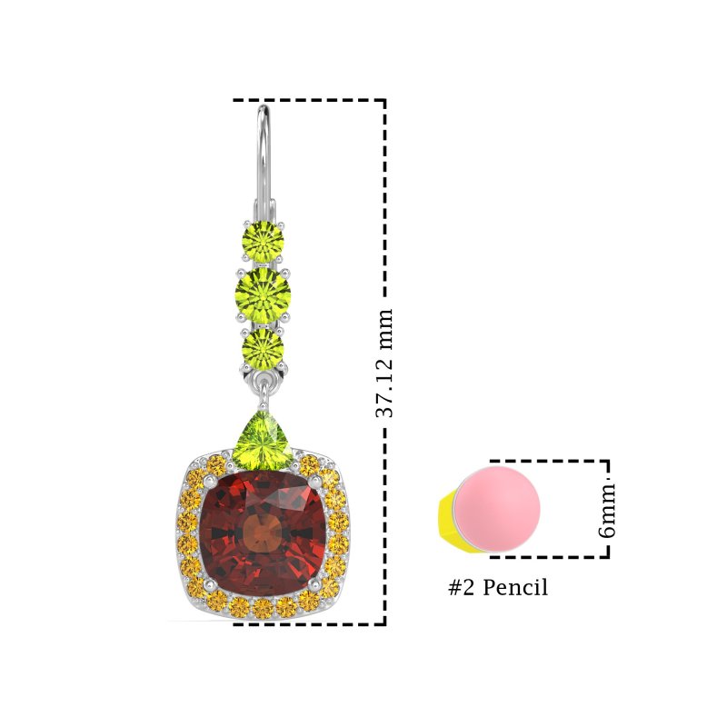 Art-Deco Halo Dangling Hook Earrings