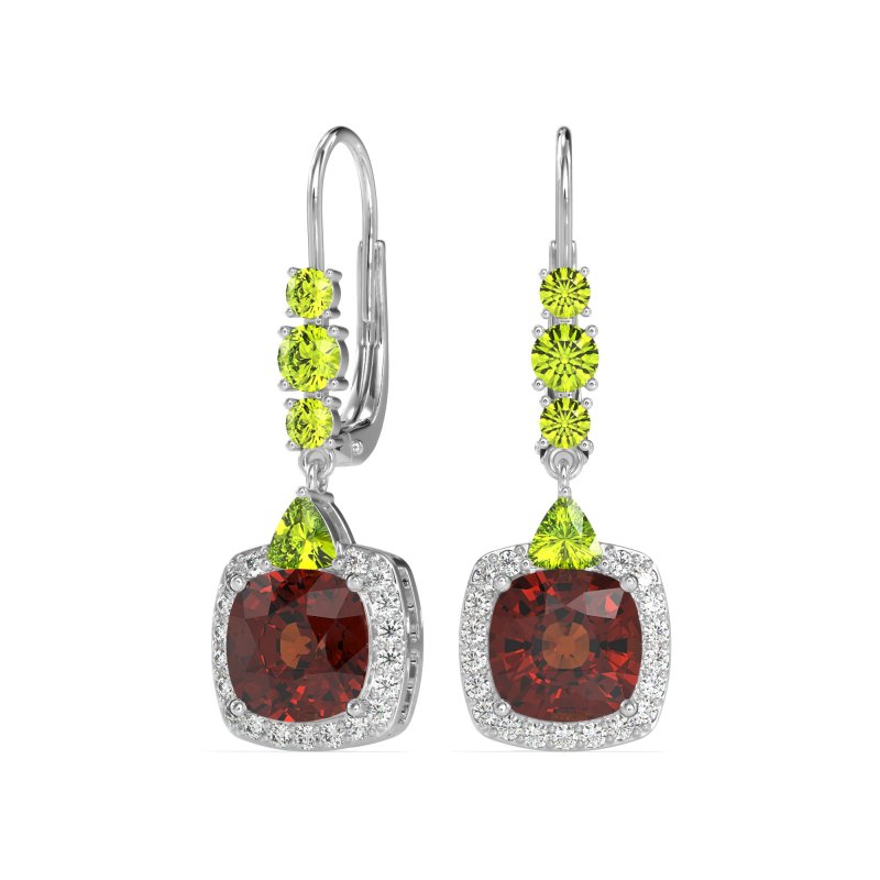 Art-Deco Halo Dangling Hook Earrings