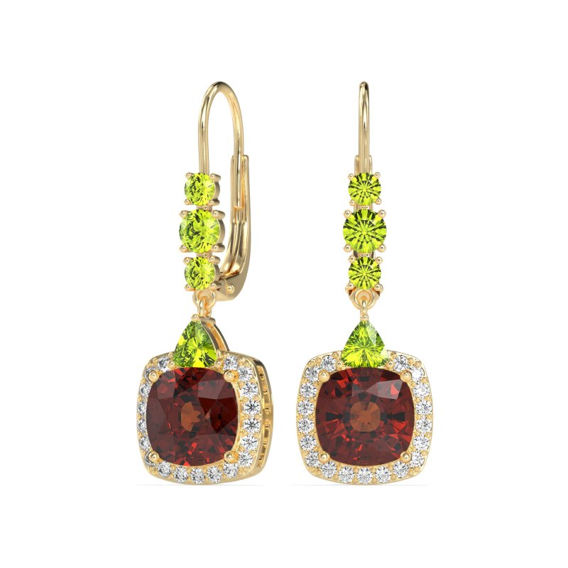 Art-Deco Halo Dangling Hook Earrings