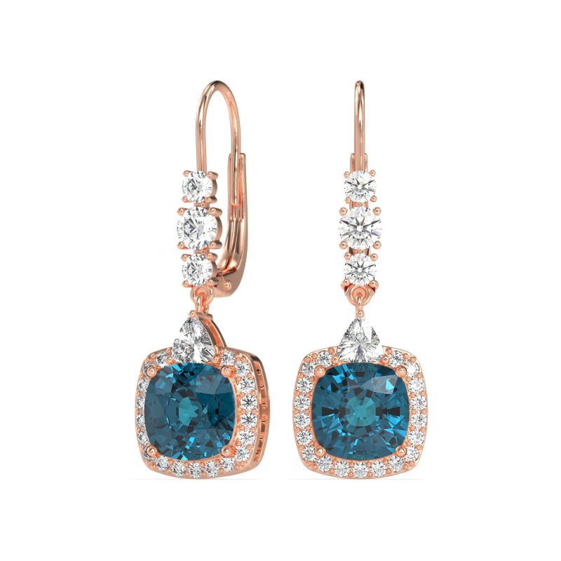 Art-Deco Halo Dangling Hook Earrings