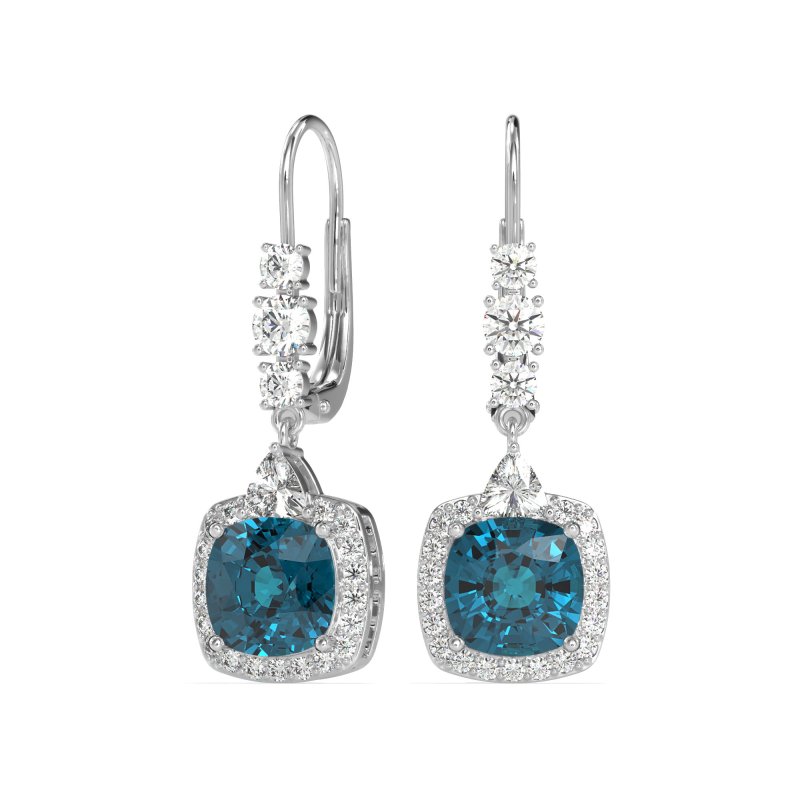 Art-Deco Halo Dangling Hook Earrings