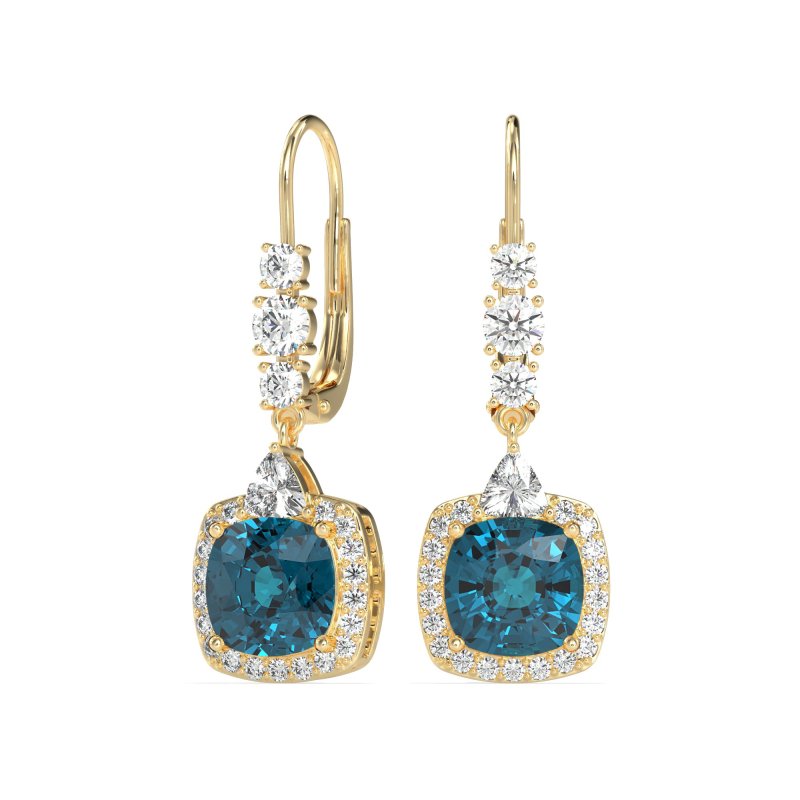 Art-Deco Halo Dangling Hook Earrings