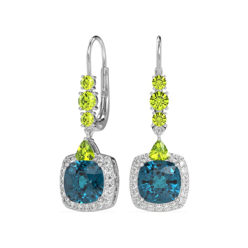 Art-Deco Halo Dangling Hook Earrings