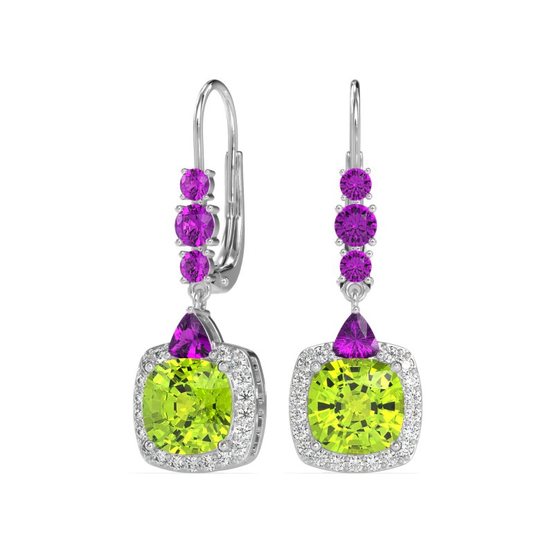 Art-Deco Halo Dangling Hook Earrings