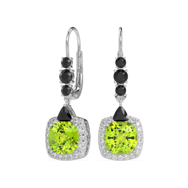 Art-Deco Halo Dangling Hook Earrings