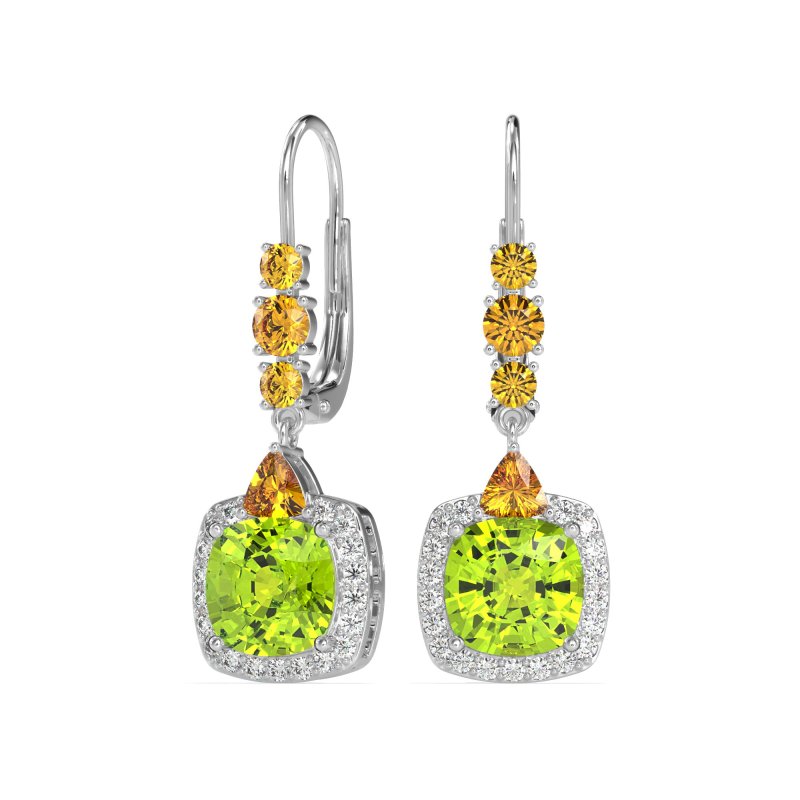 Art-Deco Halo Dangling Hook Earrings