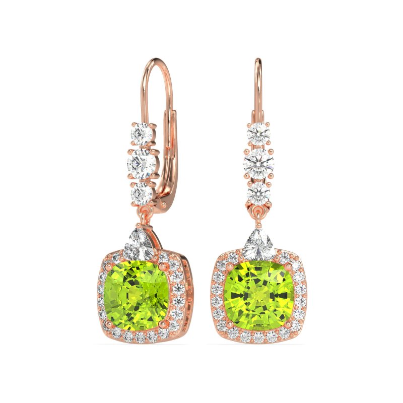Art-Deco Halo Dangling Hook Earrings