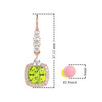 Art-Deco Halo Dangling Hook Earrings