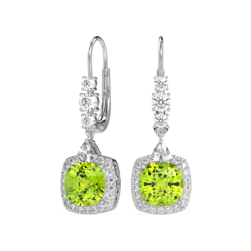 Art-Deco Halo Dangling Hook Earrings