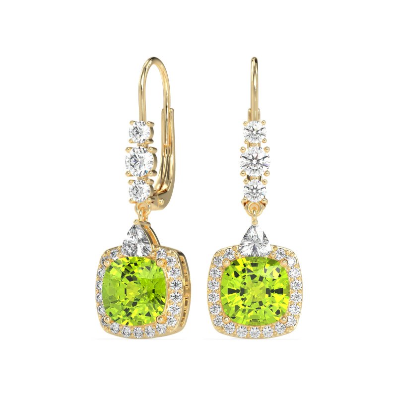 Art-Deco Halo Dangling Hook Earrings