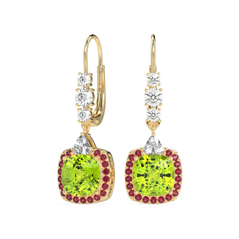 Art-Deco Halo Dangling Hook Earrings
