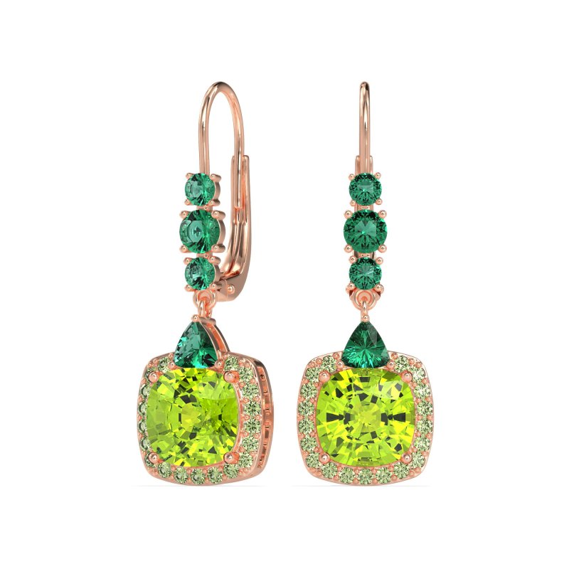 Art-Deco Halo Dangling Hook Earrings