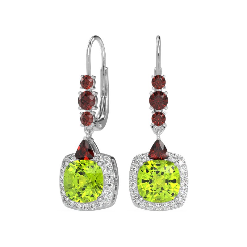 Art-Deco Halo Dangling Hook Earrings