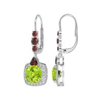 Art-Deco Halo Dangling Hook Earrings