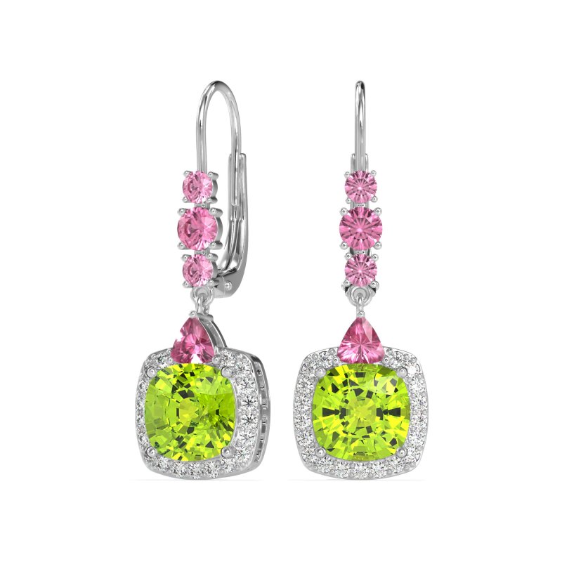 Art-Deco Halo Dangling Hook Earrings