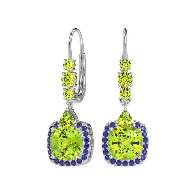 Art-Deco Halo Dangling Hook Earrings