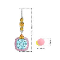 Art-Deco Halo Dangling Hook Earrings