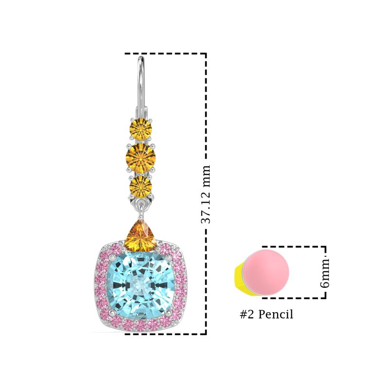 Art-Deco Halo Dangling Hook Earrings