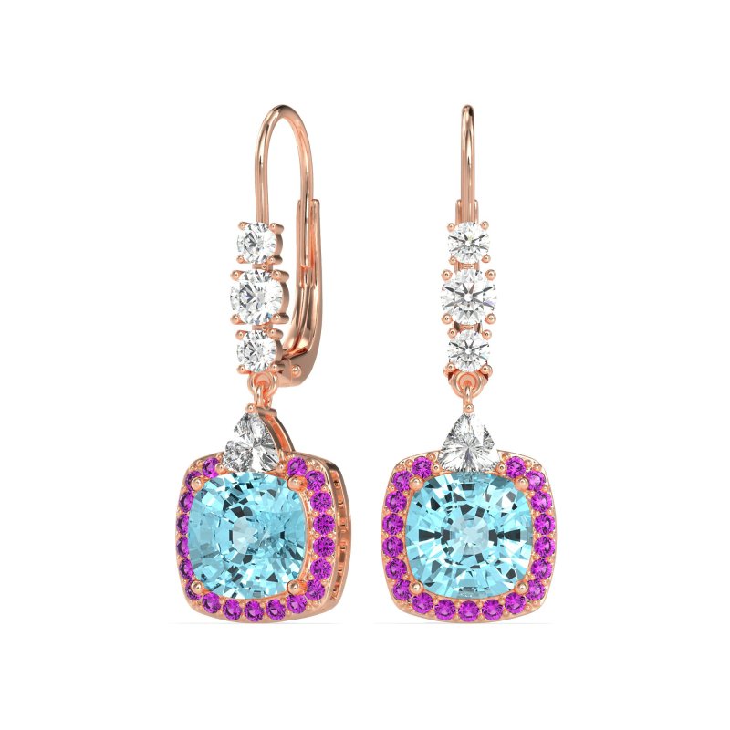 Art-Deco Halo Dangling Hook Earrings