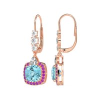 Art-Deco Halo Dangling Hook Earrings