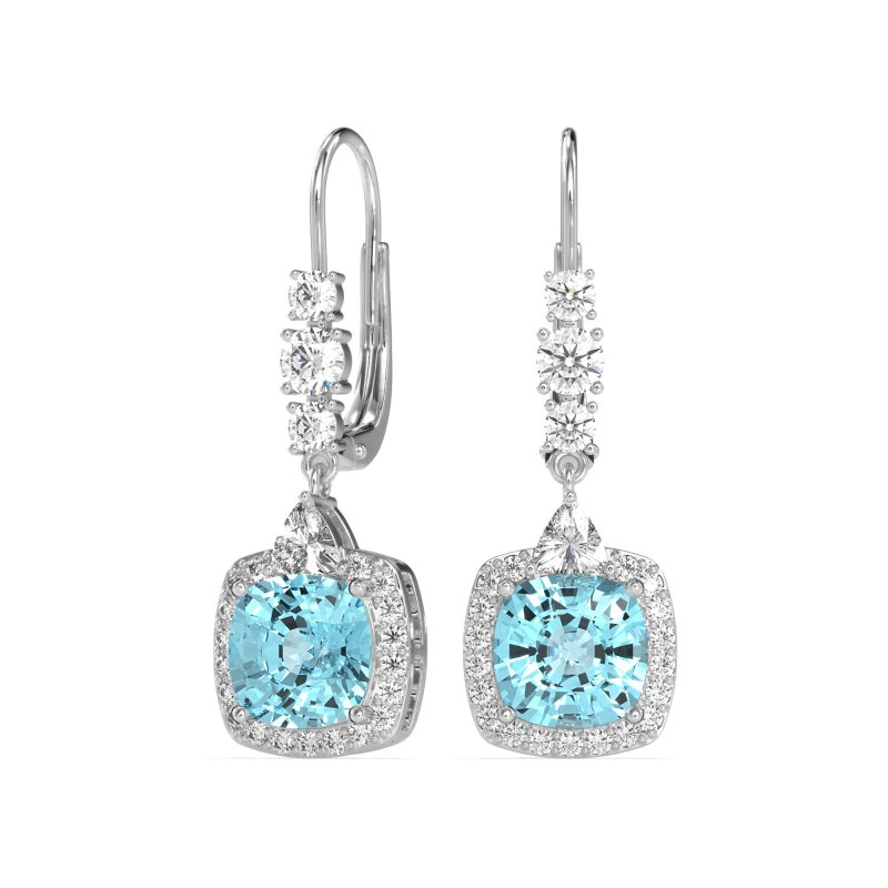 Art-Deco Halo Dangling Hook Earrings