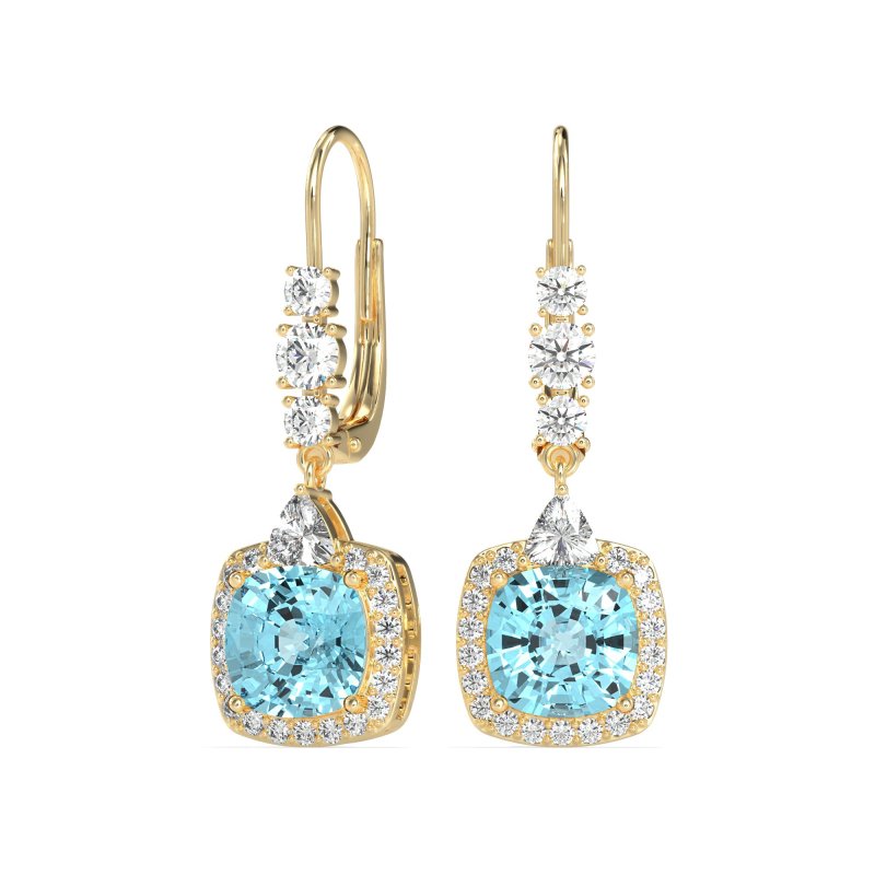 Art-Deco Halo Dangling Hook Earrings