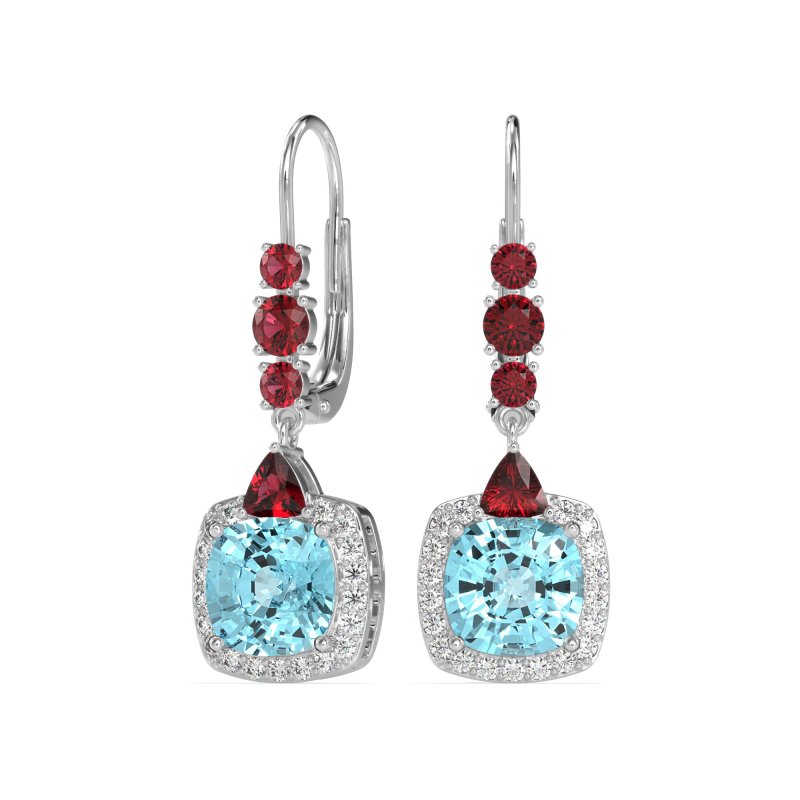 Art-Deco Halo Dangling Hook Earrings