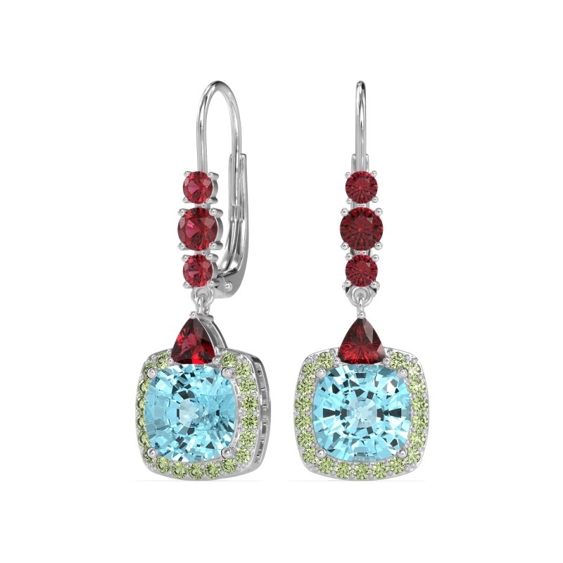 Art-Deco Halo Dangling Hook Earrings