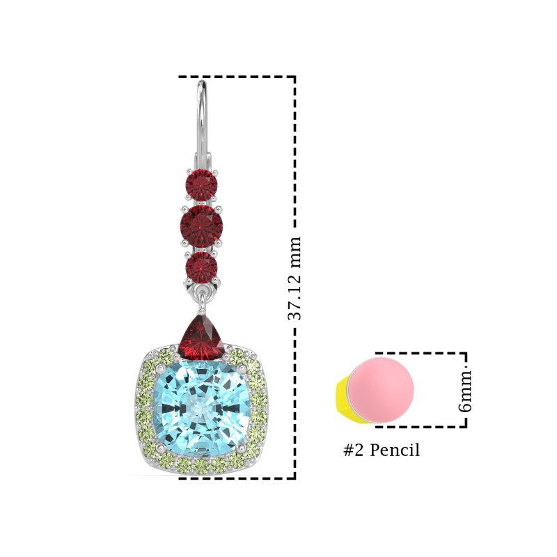 Art-Deco Halo Dangling Hook Earrings