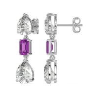 Pear & Emerald Cut Dangle Earrings